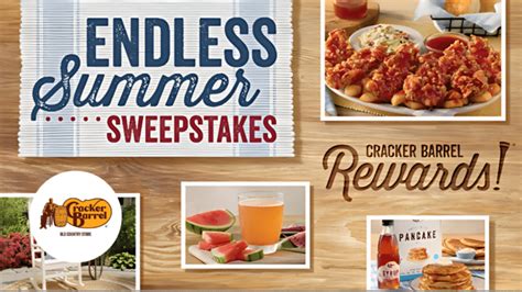 cracker barrel survey sweepstakes rules|Cracker Barrel Rewards Endless Summer Sweepstakes